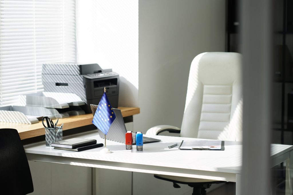 Workplace of manager in visa center