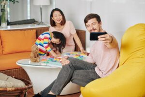 Family taking selfie